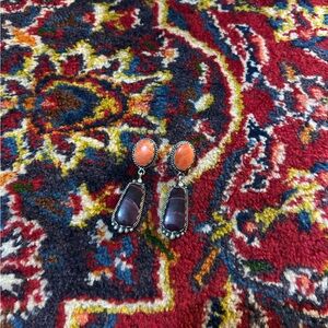 Spiny Oyster and Sterling Silver Earrings